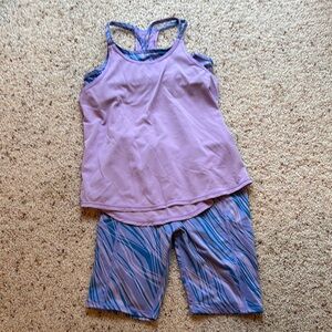 Purple and Blue Activewear Set